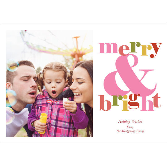 Colorful Merry & Bright Holiday Photo Cards